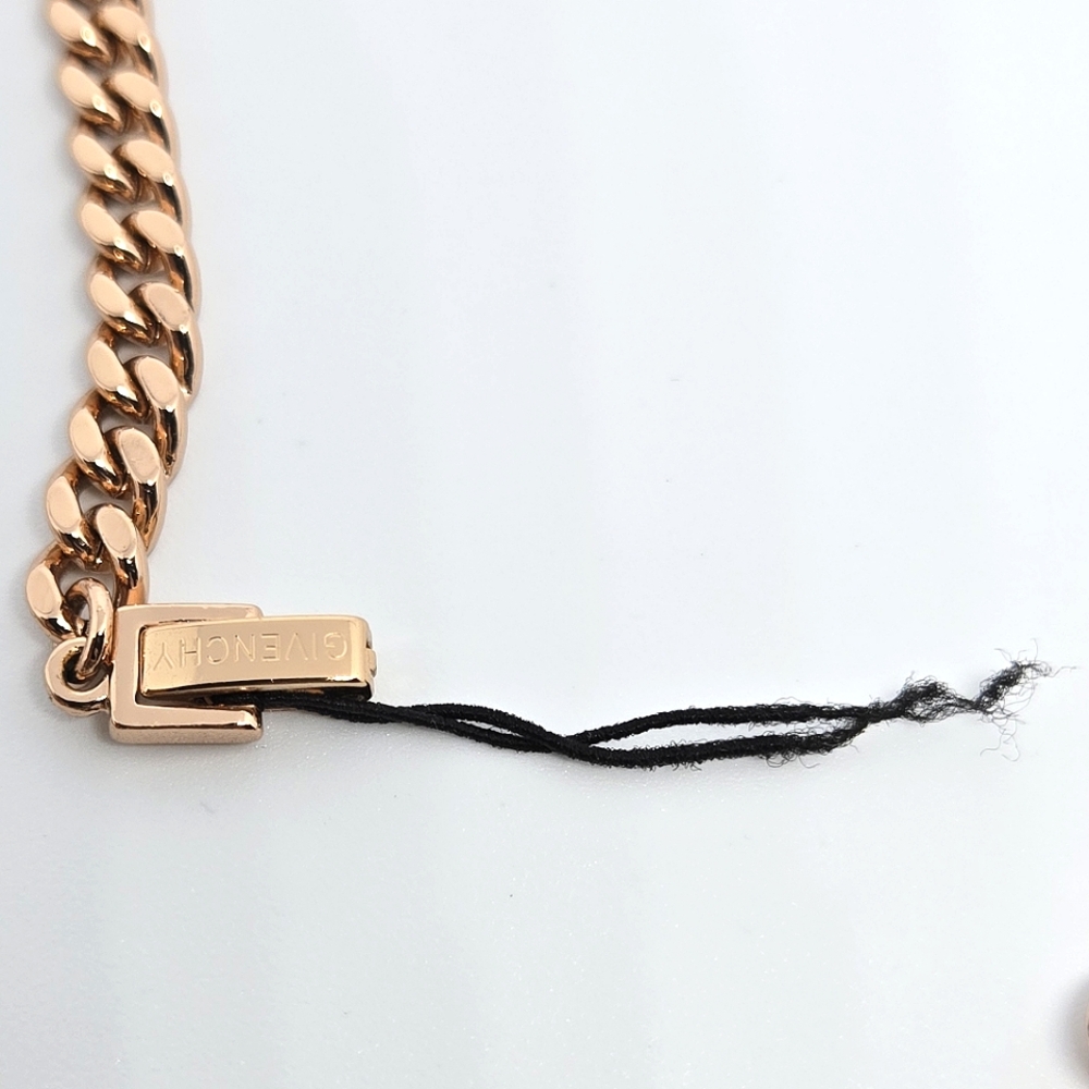 Givenchy Rose Gold Swarovski Crystal Necklace Curb Link Necklace DESIGNER LUXURY - Picture 3 of 5